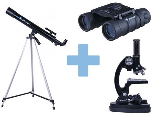 Zestaw Edukacyjny OPTICON: Teleskop Astronomiczny + Mikroskop + Lornetka + DVD + Mapy + Książka...