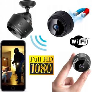 Dyskretna Dzienno-Nocna Mini Kamera FULL HD WiFi/P2P (zasięg cały świat!!) + Powiadomienia/Zapis..