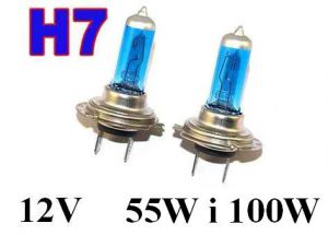 Żarówki (2szt.) Samochodowe H7 (12V) Xenon H.I.D. BLUE VISION (moc 55W lub 100W) - Homologowane.