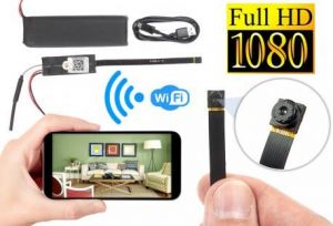 Szpiegowska Mikro-Kamera WiFi/P2P FULL HD, do Ukrycia / Zabudowy (zasięg cały świat!) + Zapis +...