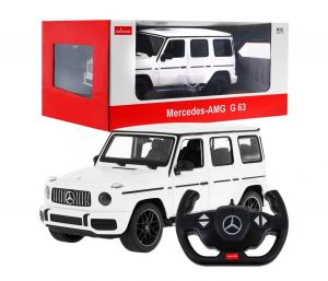 Duże Zdalnie Sterowane Auto Mercedes G63 AMG (1:14) RASTAR + Bezprzewodowy Pilot (Biały).