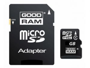 Mikro-Karta Pamięci / Zapisu Flash SD/HC 8GB + Adapter SD.