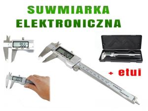 Profesjonalna Metalowa Elektroniczna Suwmiarka z Ekranem LCD + Etui Ochronne.