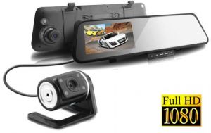 Kamera Samochodowa FULL HD w Lusterku + Kamera Zewnętrzna + LCD 4,3...
