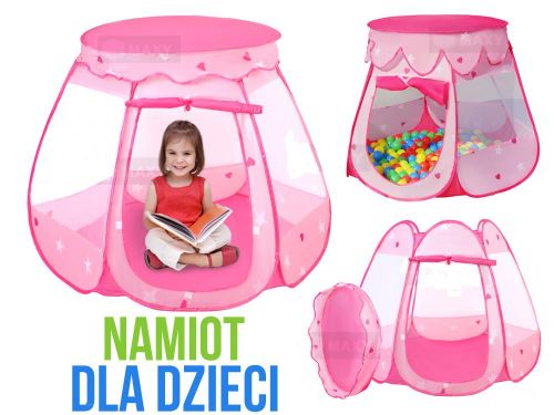 Automatycznie Rozkładany Namiot Dla Dzieci BASIC (różowy) + Torba.