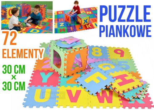 ZABAWKA: Duże Puzzle Piankowe - 72 Elementy!!