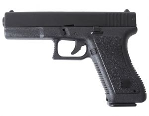 Pistolet ASG Glock-17 na Kule Plastikowe, Gumowe i Kompozytowe 6mm (napęd sprężynowy).