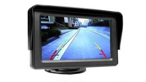 Samochodowy Mały Monitor LCD 4,3, do Kamery Cofania, DVD.. + Podstawka + Daszek + 2 Kanały Video...