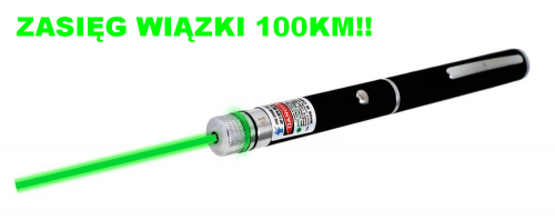 Laser Zielony – Zasięg Wiązki 100km! + Końcówka/Nakładka Disco.