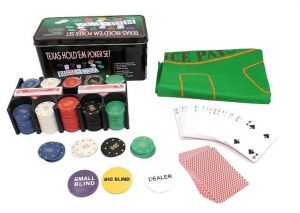 Zestaw do Pokera... Texas + 200 Żetonów (EURO) + 2 Talie Kart + Sukno + Kości i Akcesoria.